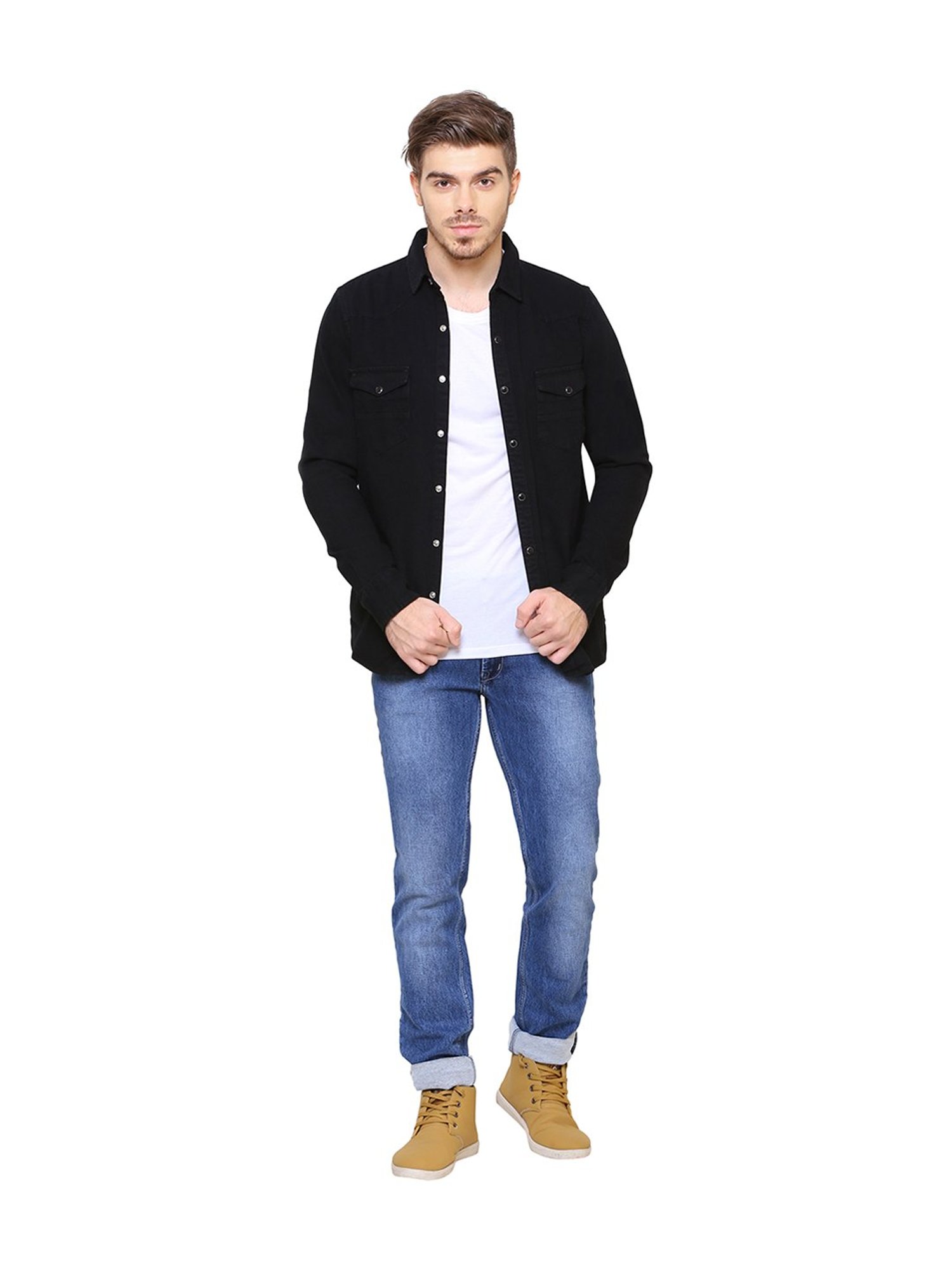 Southbay Jet Black Slim Fit Shirt
