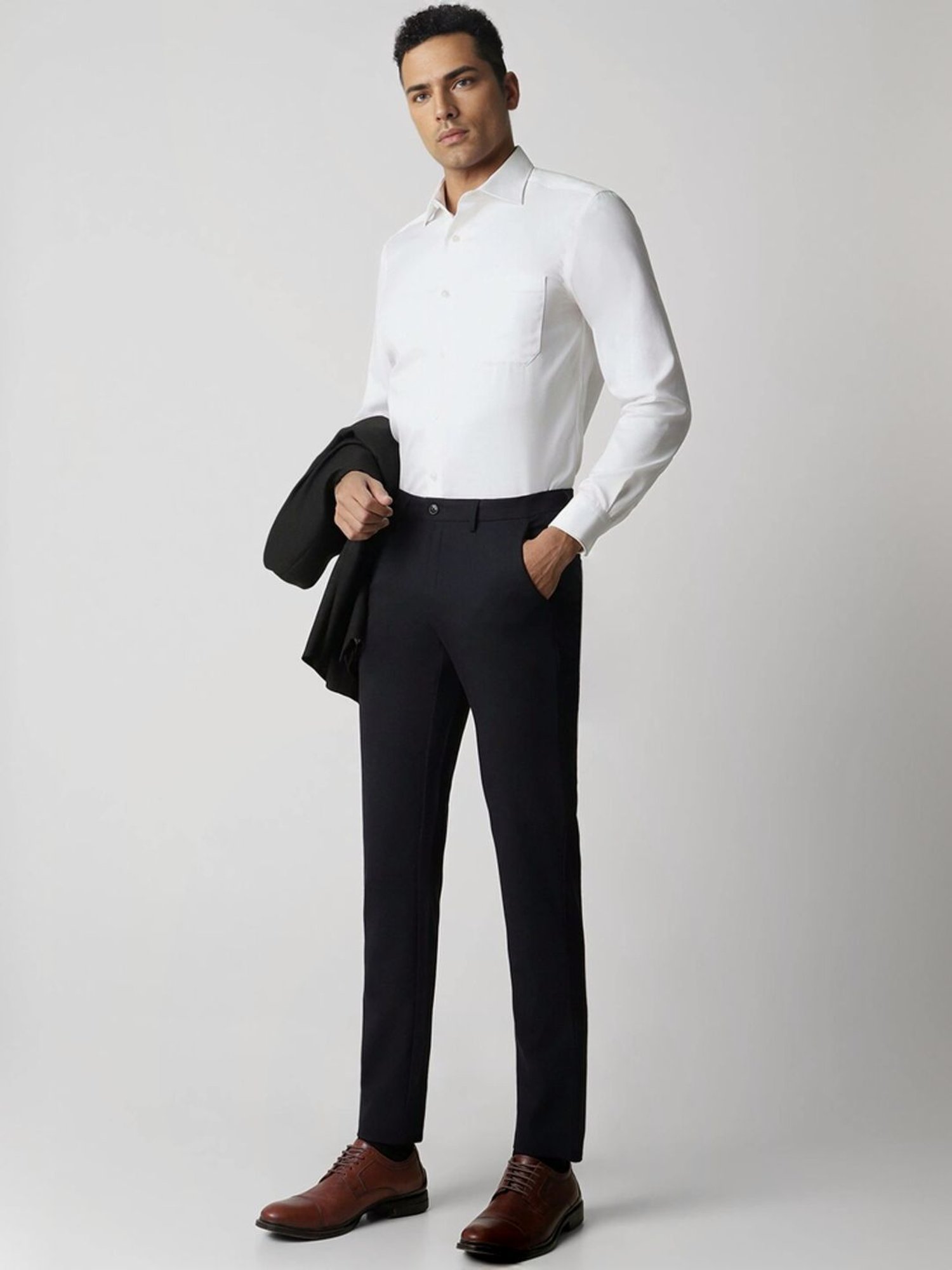 Arrow Navy Regular Fit Trousers