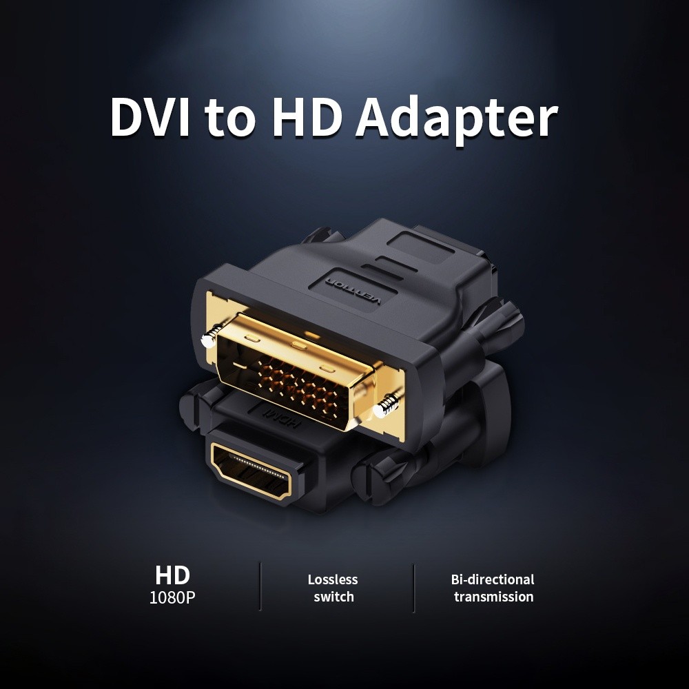 VENTION DVI to HD Adapter DVI Male to HD Female Converter DVI24+1/DVI-D to HD   1080P Bi-directional Switch for TV Displayer Computer Graphic Card