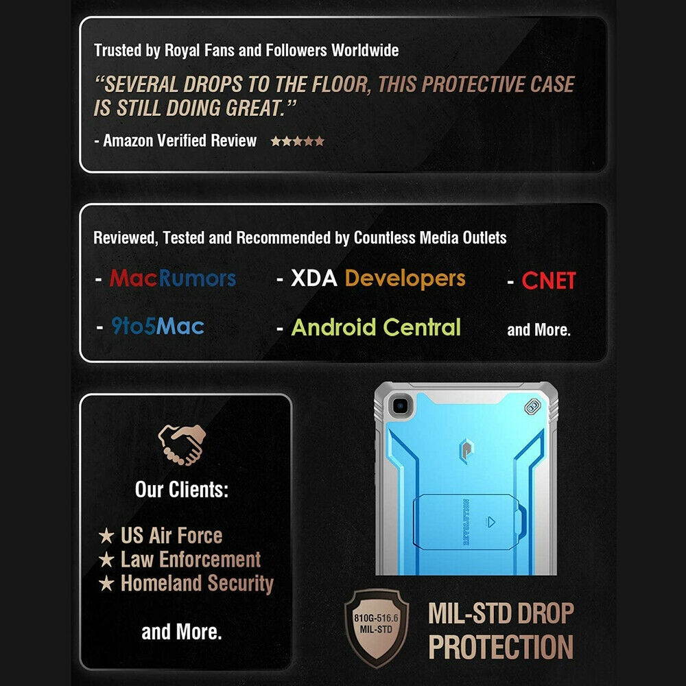 Poetic Case For Galaxy Tab A7 10.4 Tablet Full Coverage w/stand Cover Blue