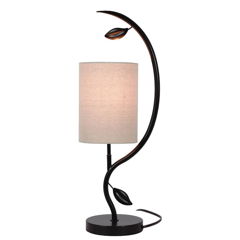 Possini Euro Design Industrial Table Lamp Oil Rubbed Bronze Clear Glass Burlap Tapered Drum Shade for Living Room Bedroom Bedside