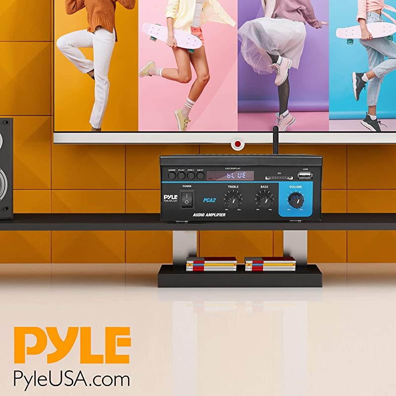 Home Audio Power Amplifier System 2X40W Mini Dual Channel Sound Stereo Receiver Box w LED For Amplified Speakers CD Player Theater via 35mm RCA for Studio Home Use  PCA2