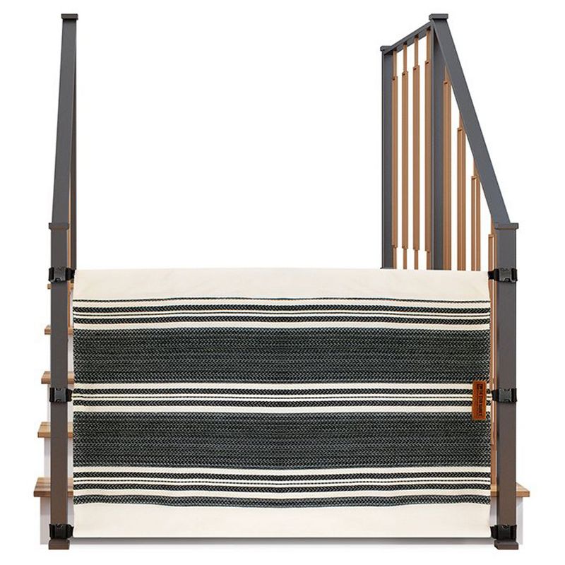 THE STAIR BARRIER 42 to 52 Inch Banister to Banister Portable Fabric Baby Kids Pet Safety Gate for Children, Dogs, and Cats, Crypton Charcoal