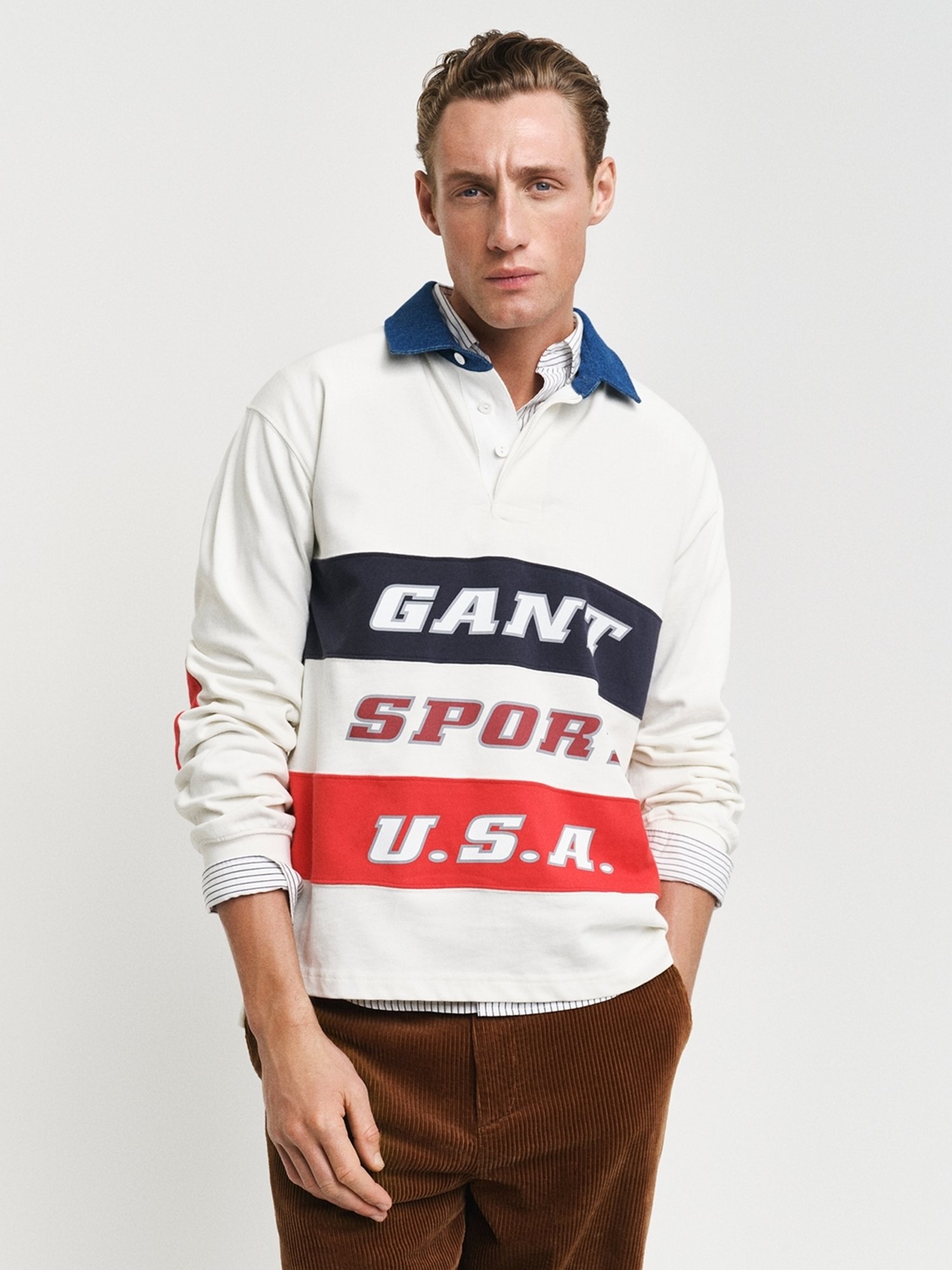 Gant White Cotton Relaxed fit Solid Polo T-Shirts