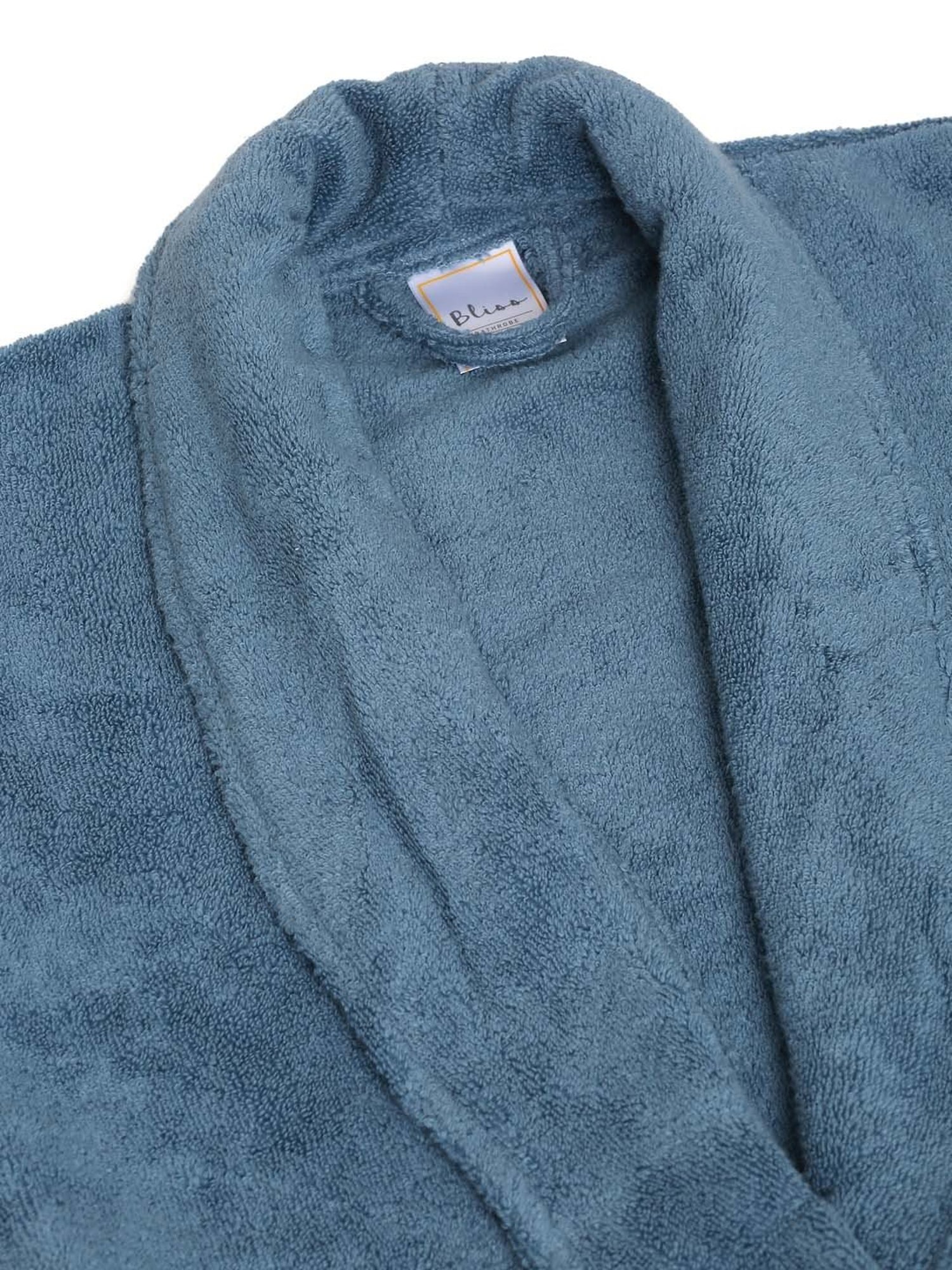 Trident Bliss Blue Cotton 400 GSM Medium Bathrobe