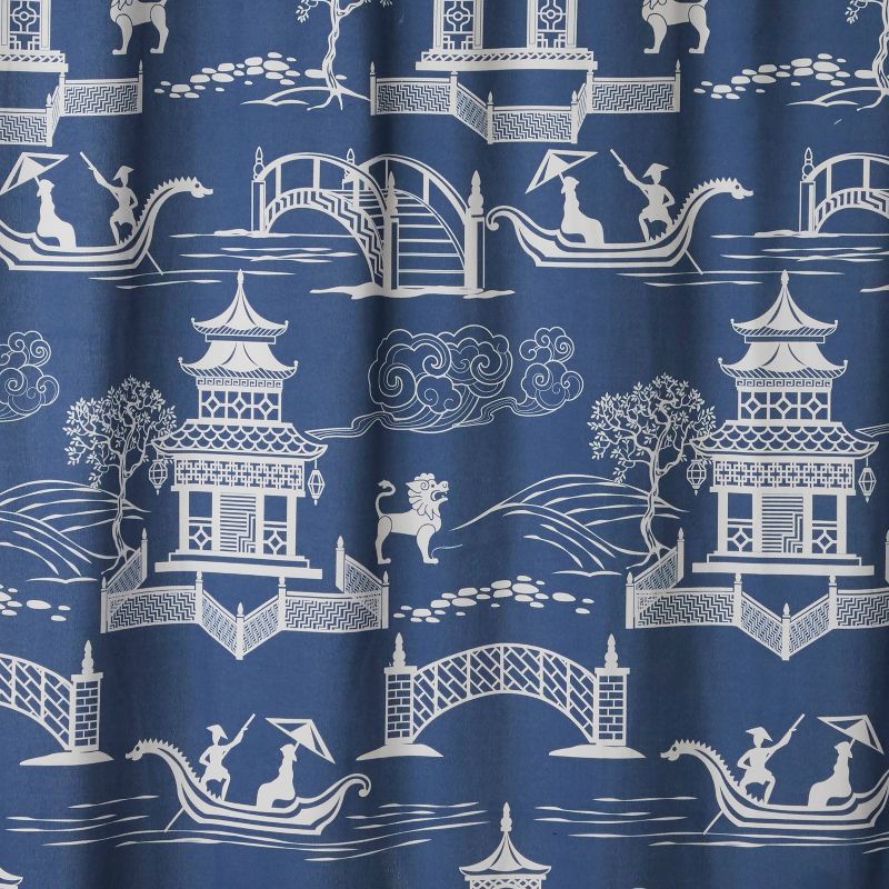 Vern Yip Chinoiserie Shower Curtain Blue - SKL Home