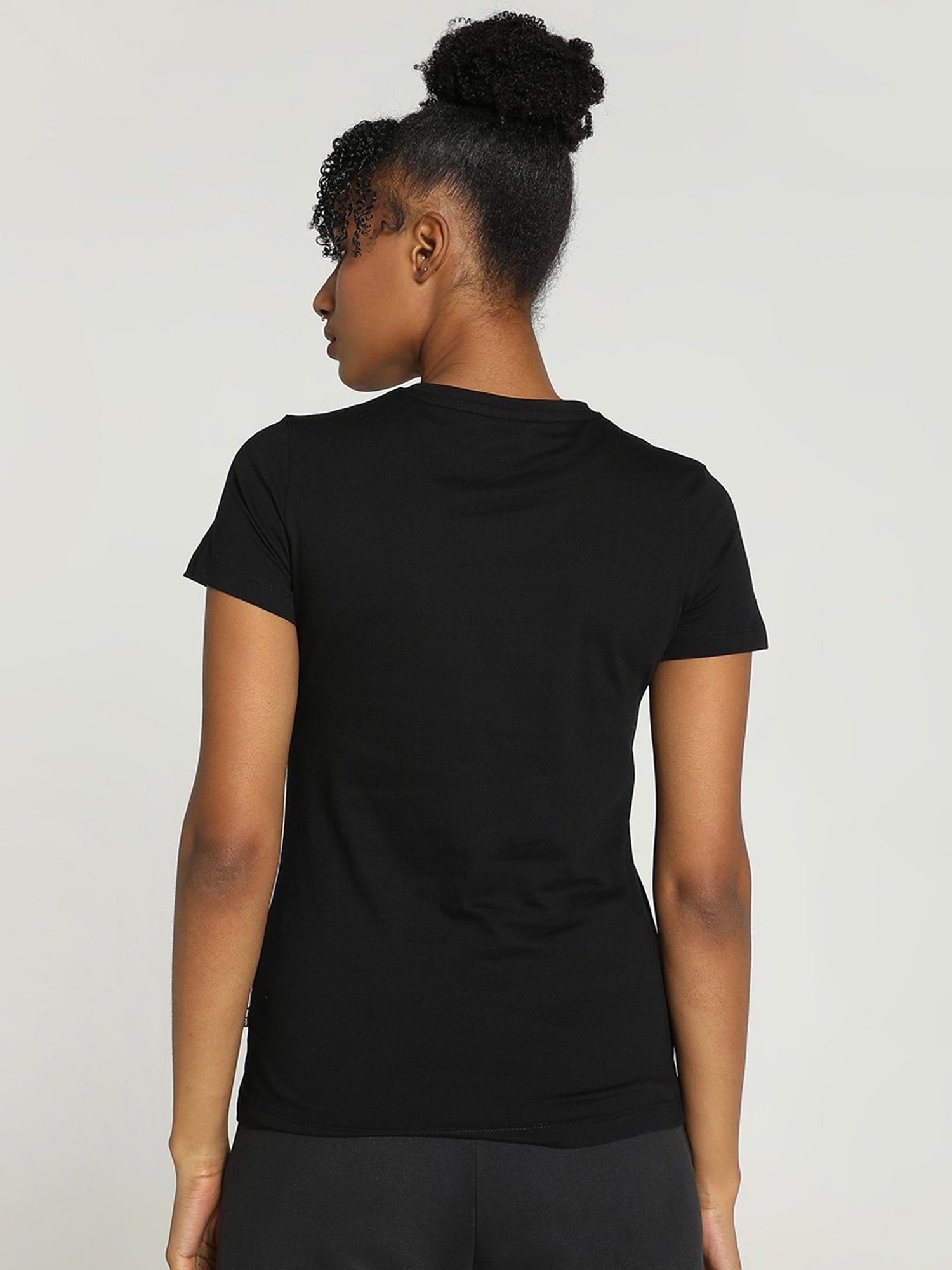 Puma Black Cotton Printed T-Shirt