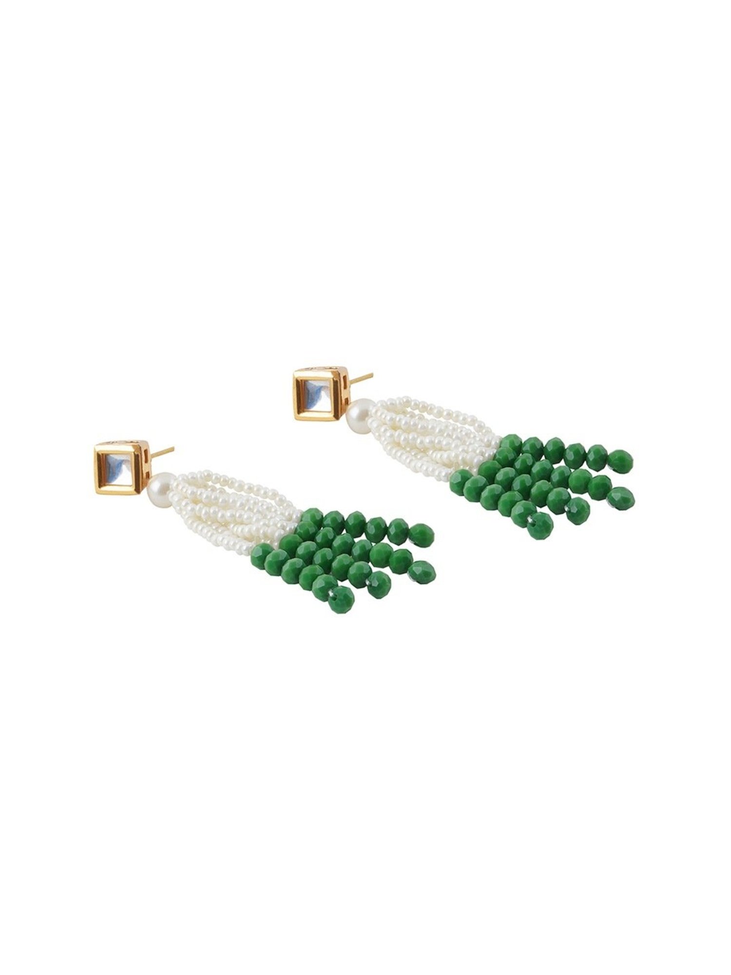 Teejh Jareen Green & White Gold Necklace & Earring Set
