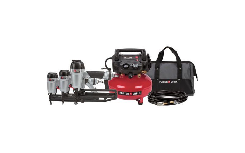 Porter-Cable PC3PAKR Tradesman 3-Tool and 2 HP 6 Gallon Oil-Free Pancake Air Compressor Combo Kit