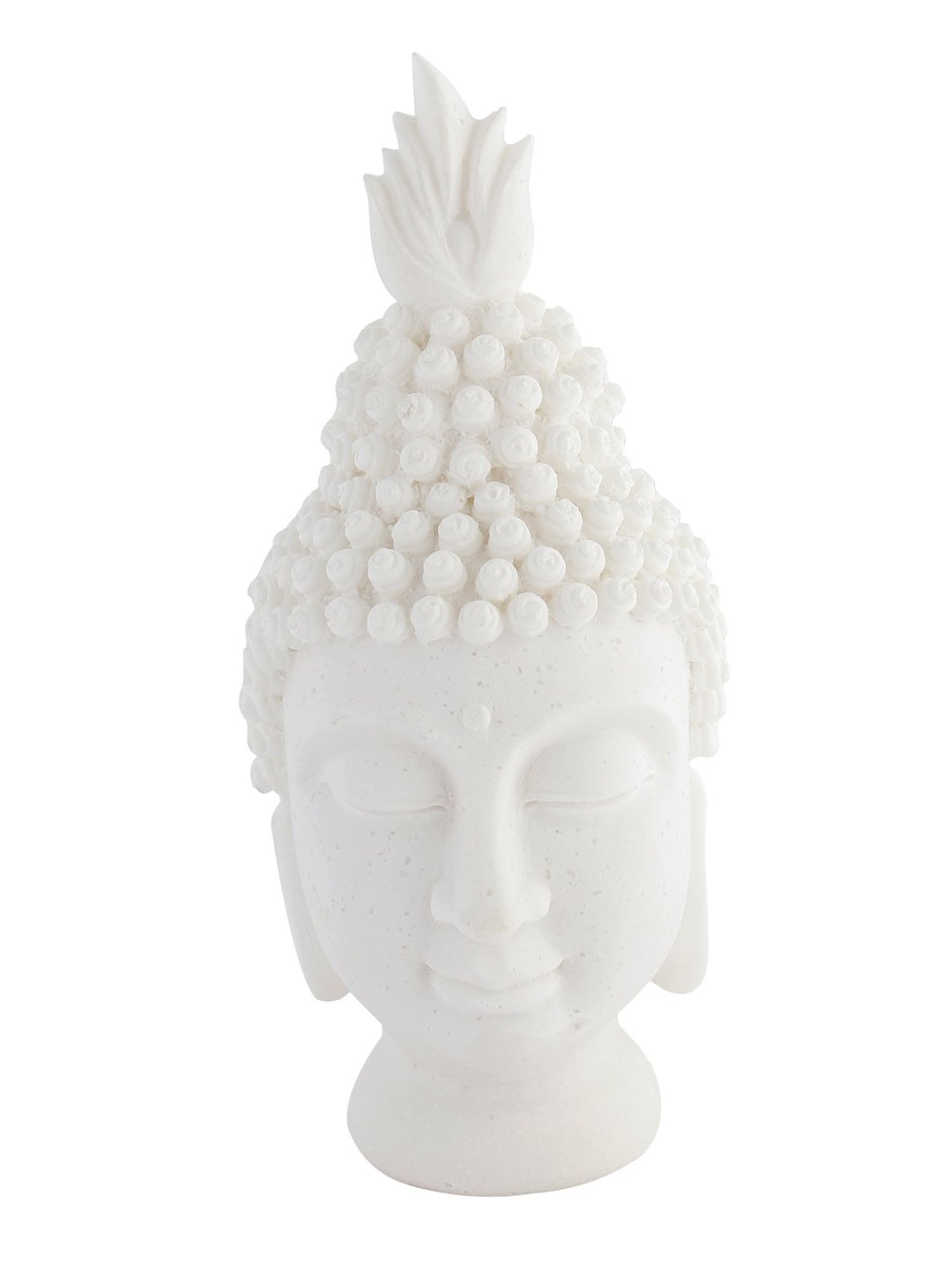 Tayhaa White Polyresin Buddha Head Showpiece - Set of 1