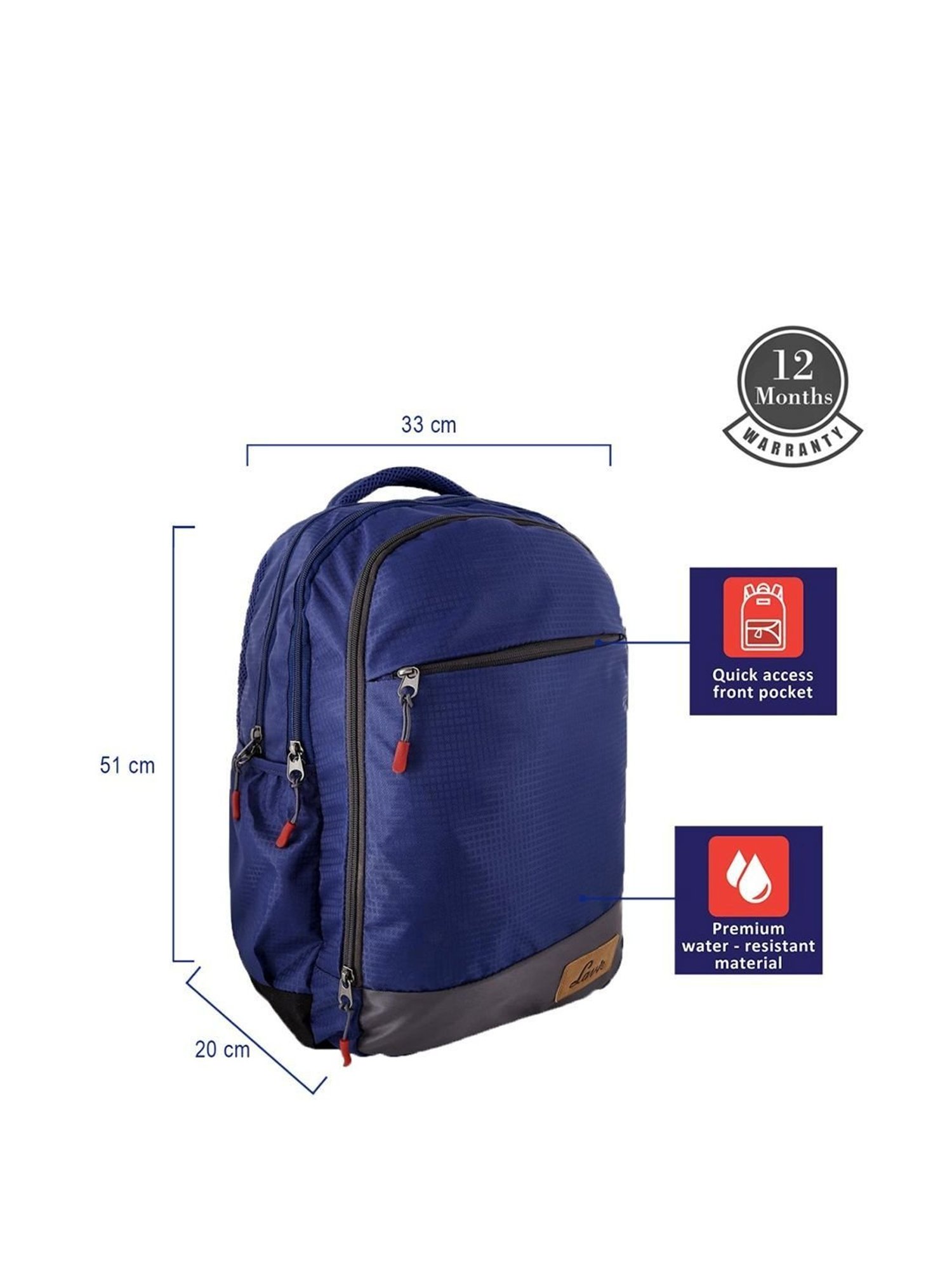 LAVIE SPORT Nebula Blue Medium Laptop Backpack