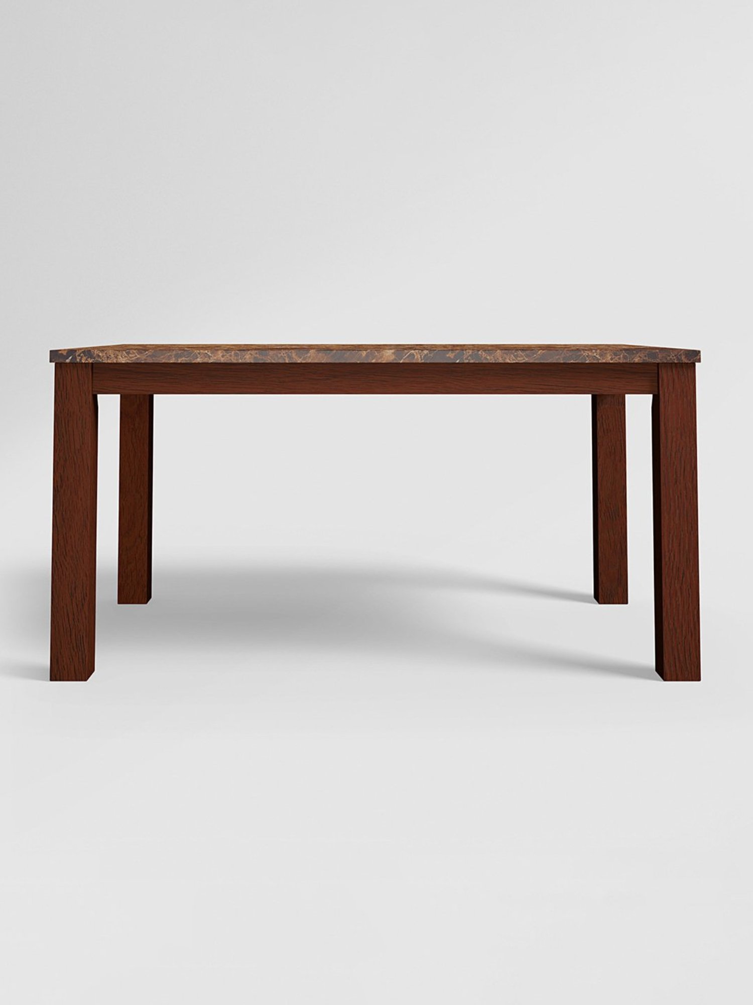 Godrej Interio Amber Brown Rubber Wood 6 Seater Rectangular Dining Table