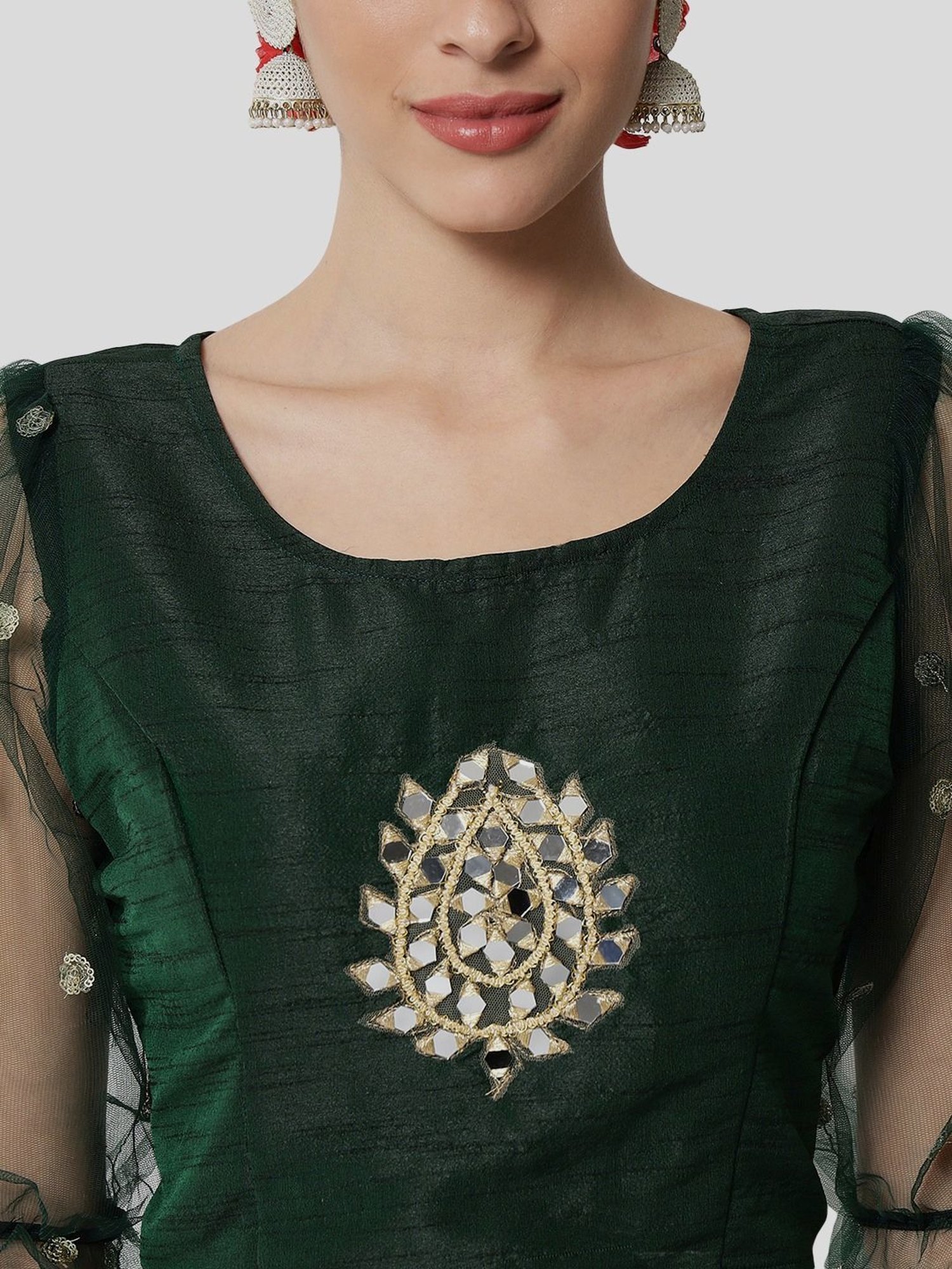 studiorasa Green Embroidered Choli