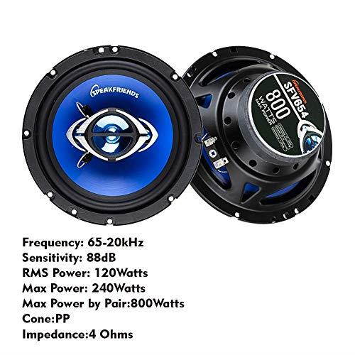 SFV654 65Inch 800 Watt FullRange 4Way Coaxial Audio Car Speakers Pair