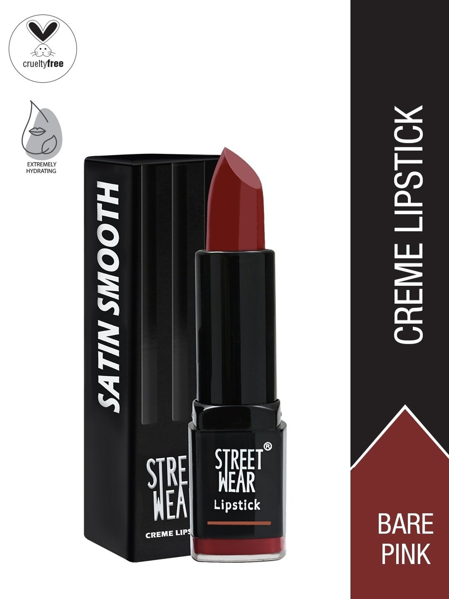 Street Wear Satin Smooth Lipstick Bare Pink - 4.2 gm