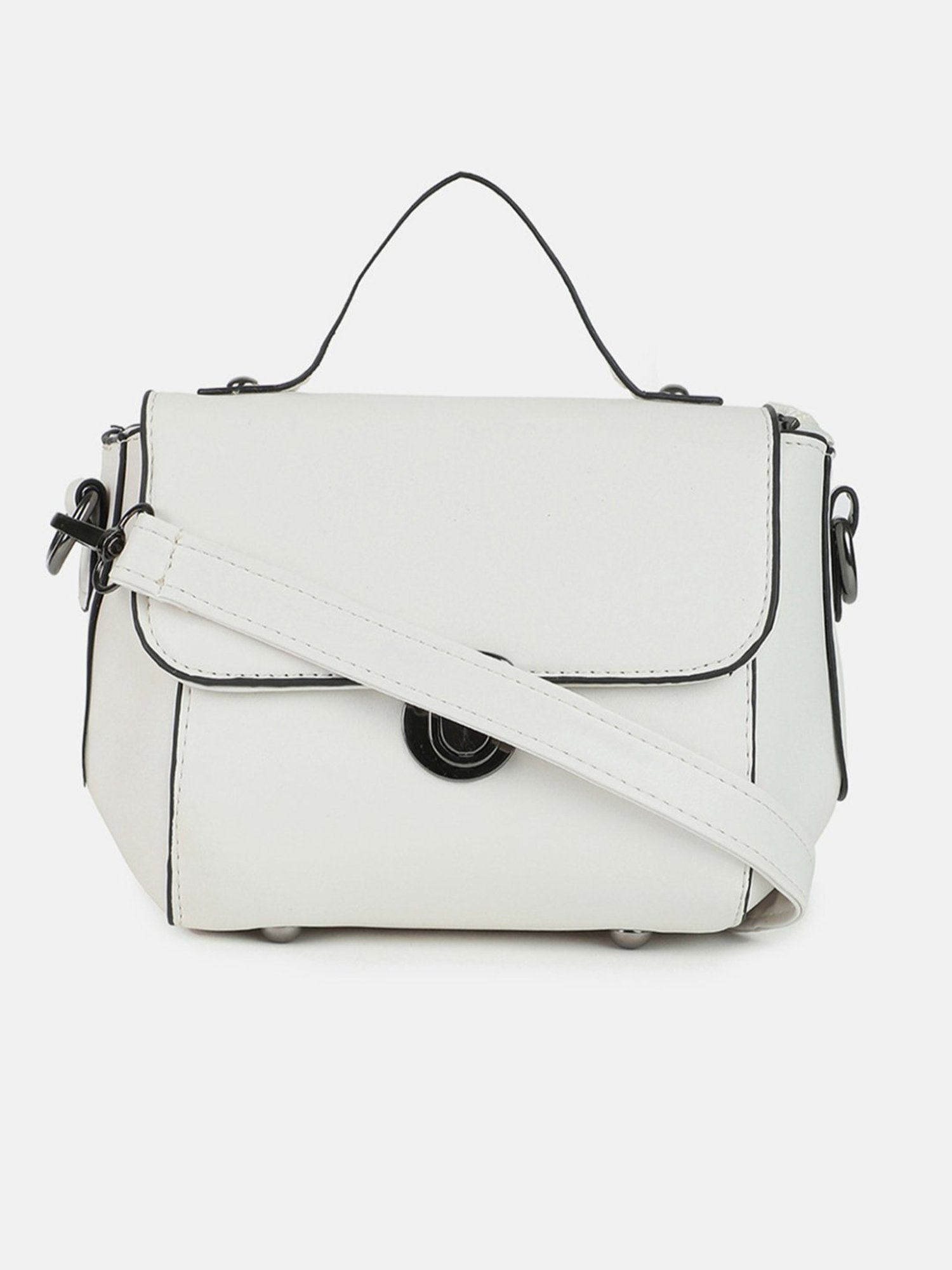 HauteSauce White Medium Handheld Handbag