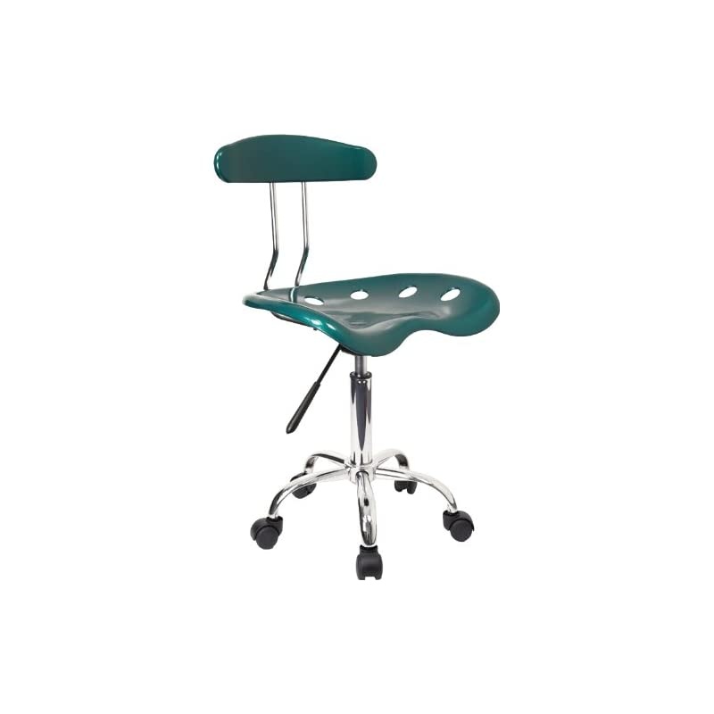 Vibrant Green and Chrome Swivel Task Office Chair with Tractor Seat LF214GREENGG