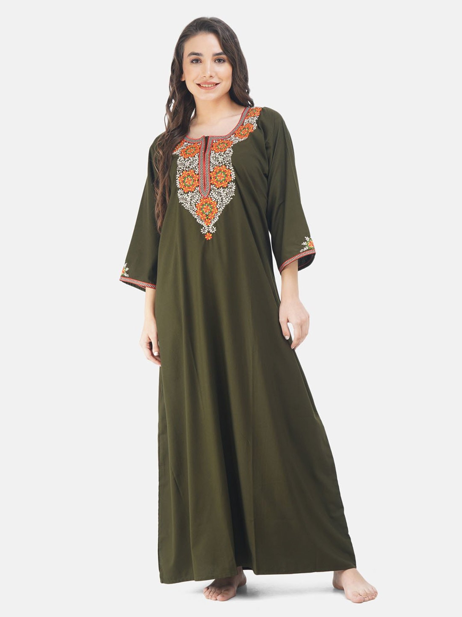 KOI SLEEPWEAR Olive Embroidered Nighty