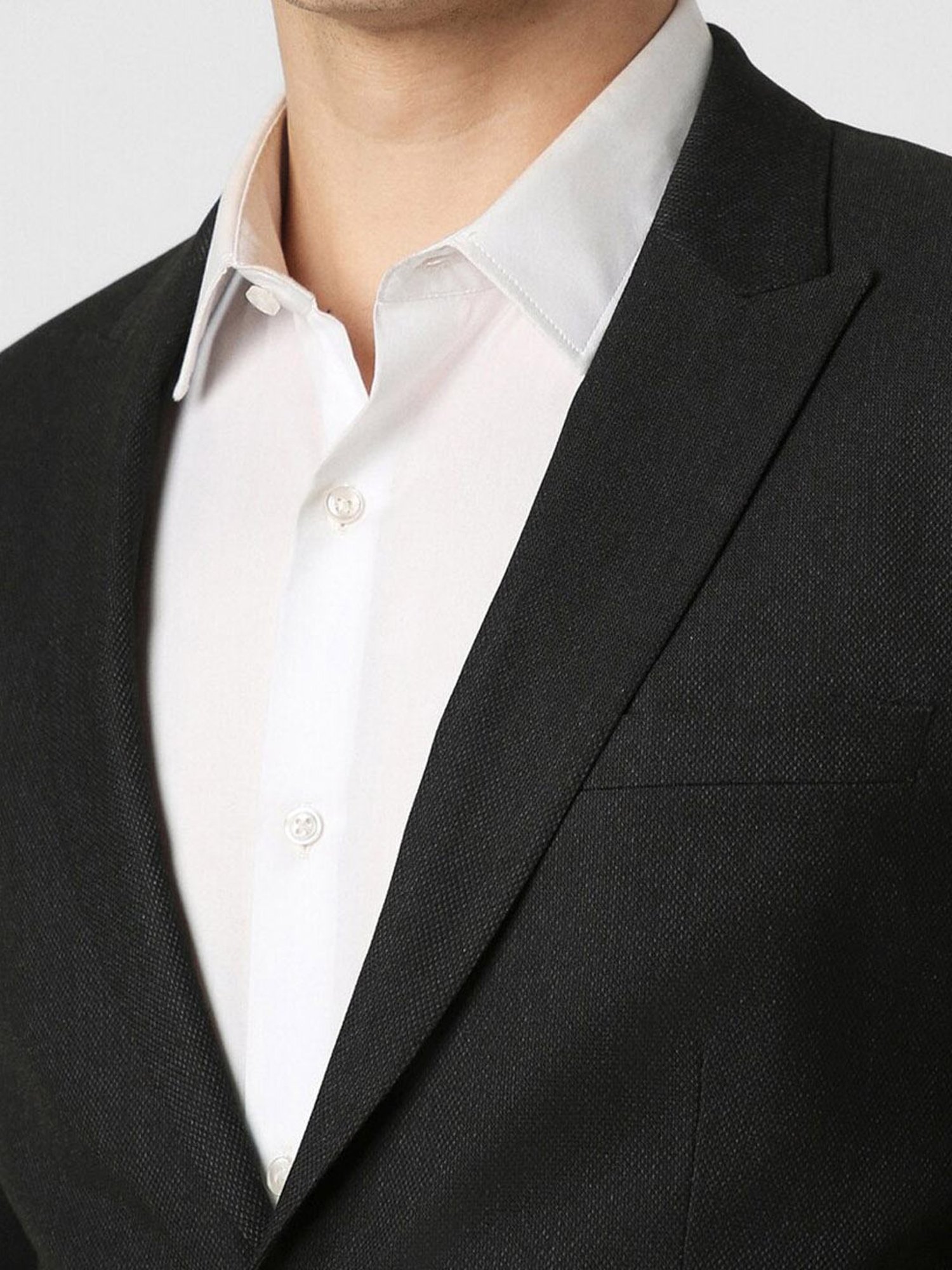 Peter England Black Slim Fit Blazer