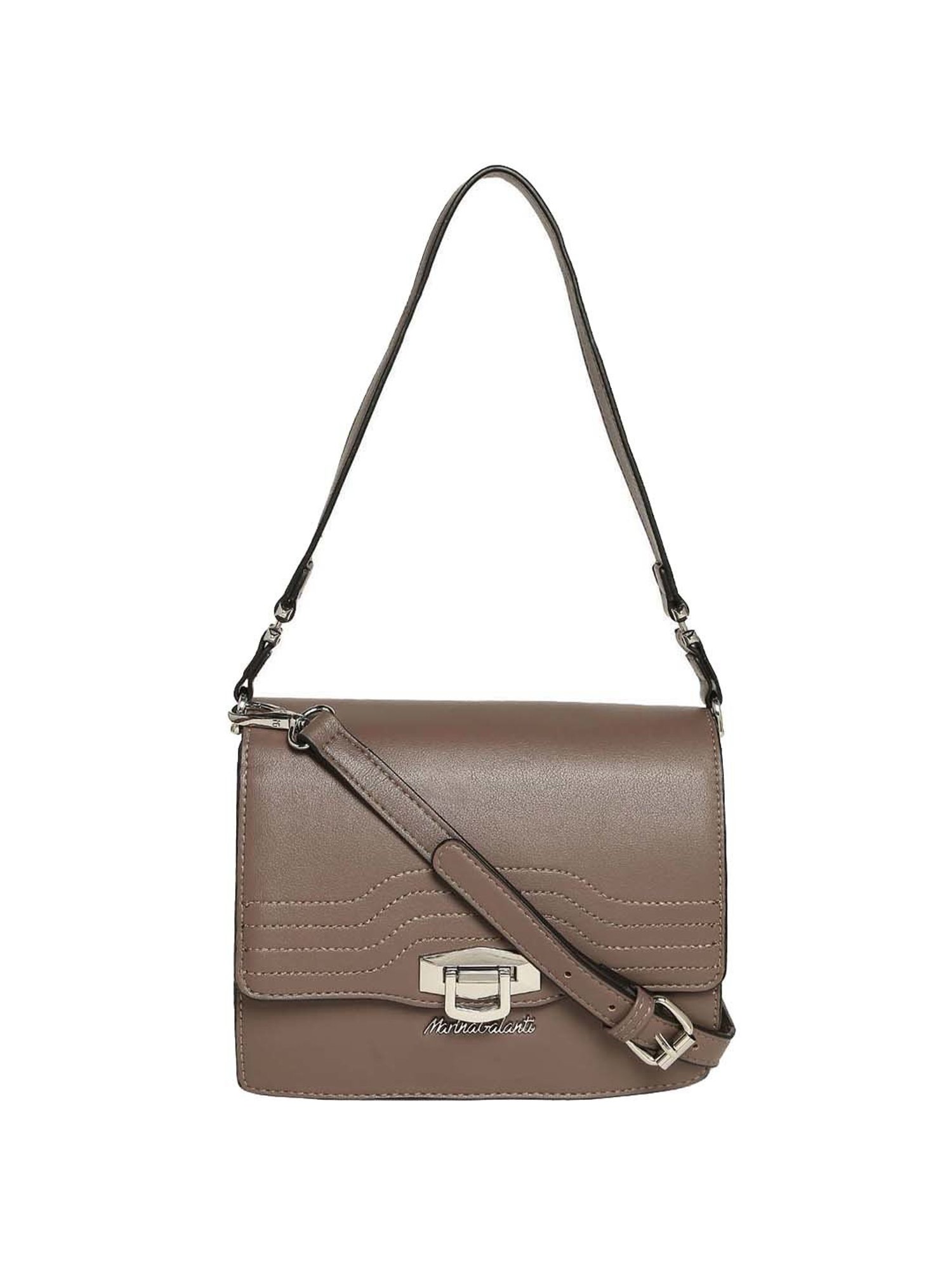 Marina Galanti Brown Textured Medium Sling Handbag