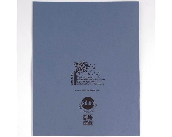 Rhino Exercise Book, 9 x 7 Inches, 48 page, 8mm ruled lines with margin, Dark Blue Cover  (Pack of 10)