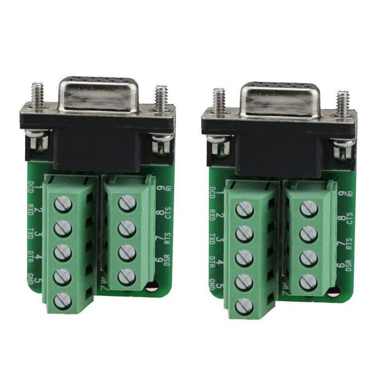 Sysly DB9 female D-SUB Adapter Plate Connector RS232 Serial to Terminal Board Signal Module Riveting Tooth 2 Pcs