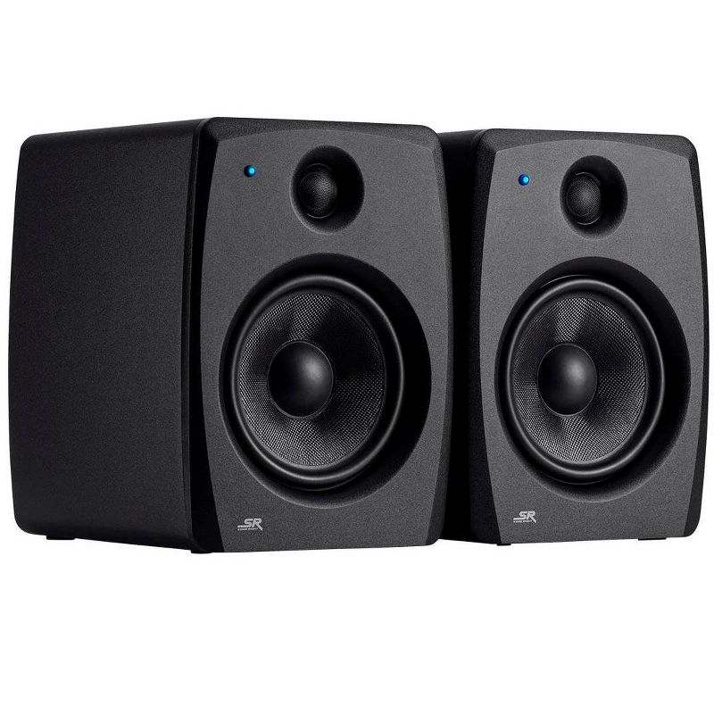 Monoprice SV28 8in Powered Studio Monitors (Pair) Bi-Amplified Design, Consistent Mix Transfer, Class AB Amp - Stage Right Series