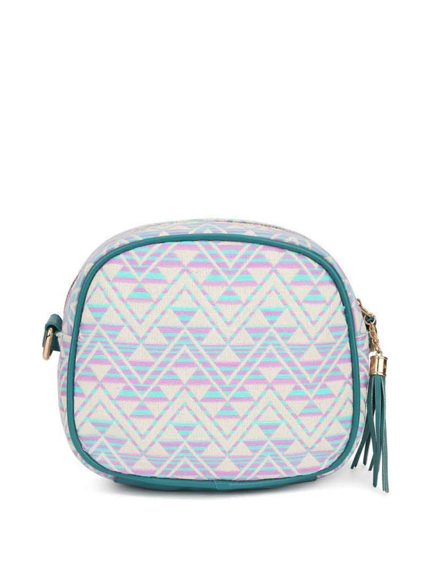 KLEIO Green Textured Small Sling Handbag