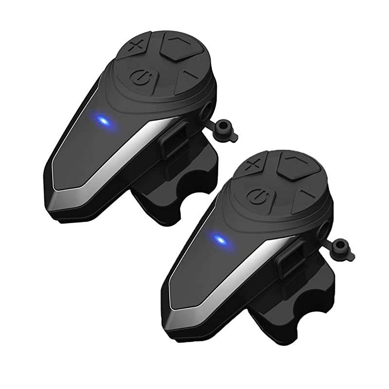 Motorcycle Bluetooth Headset, BT-S3 1000m 3 Riders Group Motorbike Helmet Bluetooth Communication System Headphones for Ski Universal Wireless Interphone Intercom(New Version,Pack 2)