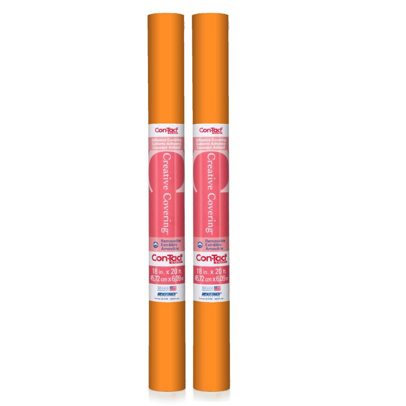 Con-Tact 2 Rolls 18"x20' Creative Covering Adhesive - Orange