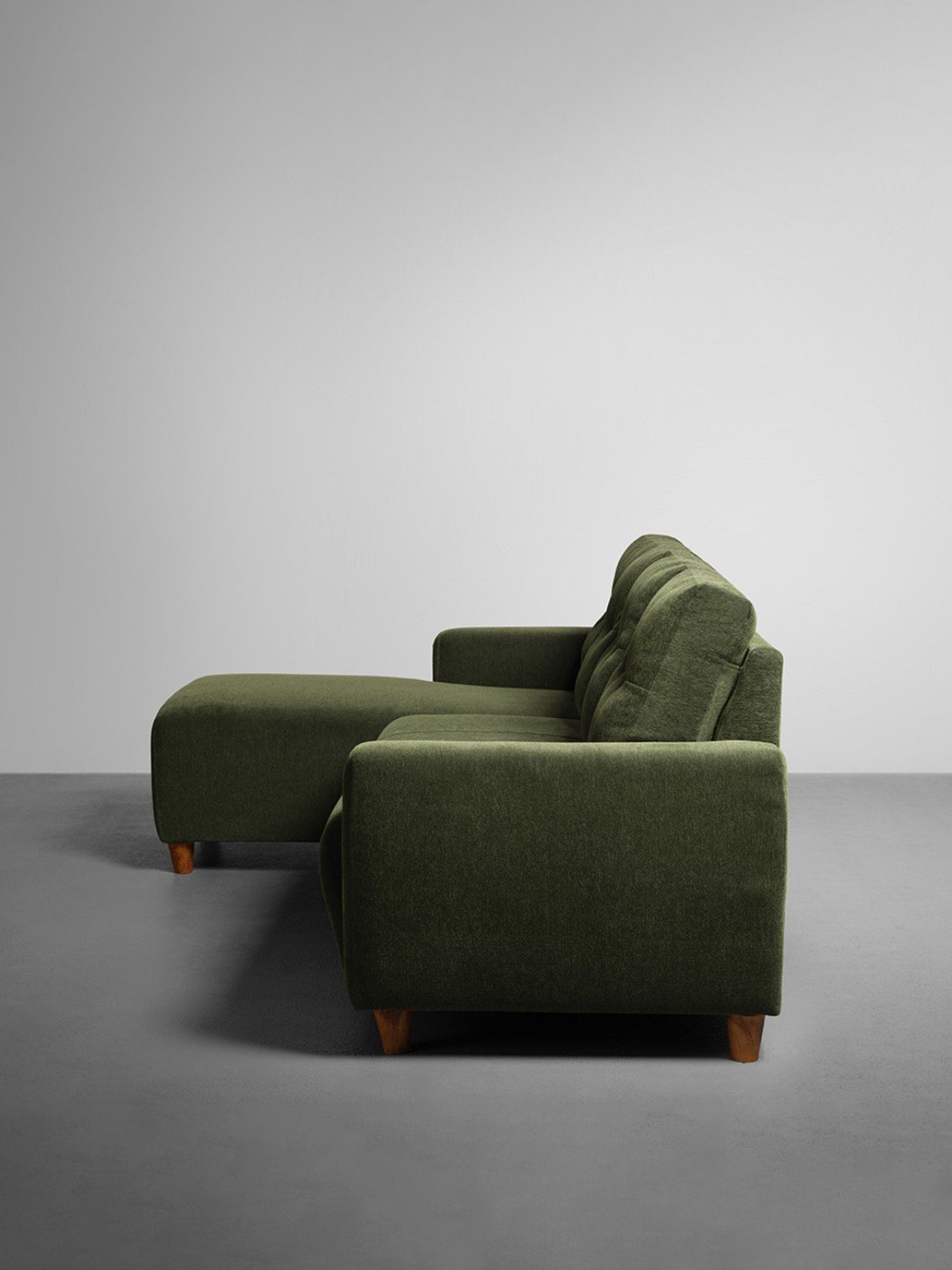 Sleepyhead Yolo Avocado Green Fabric 3 Seater LHS L Shape Sofa Set