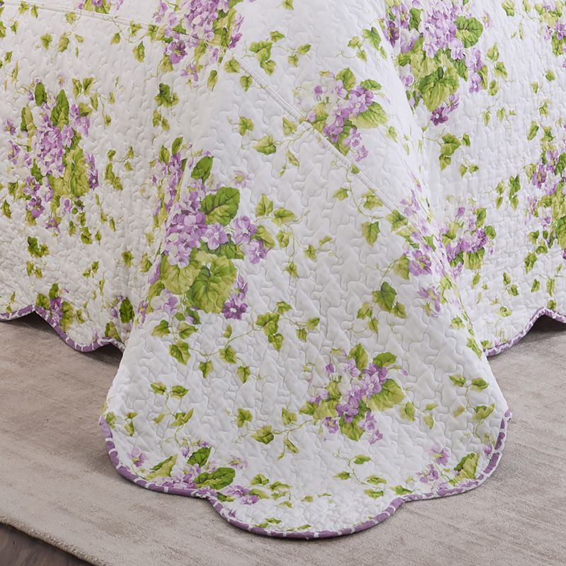 3pc King Floral Sweet Violets Bedspread Set Purple- Waverly