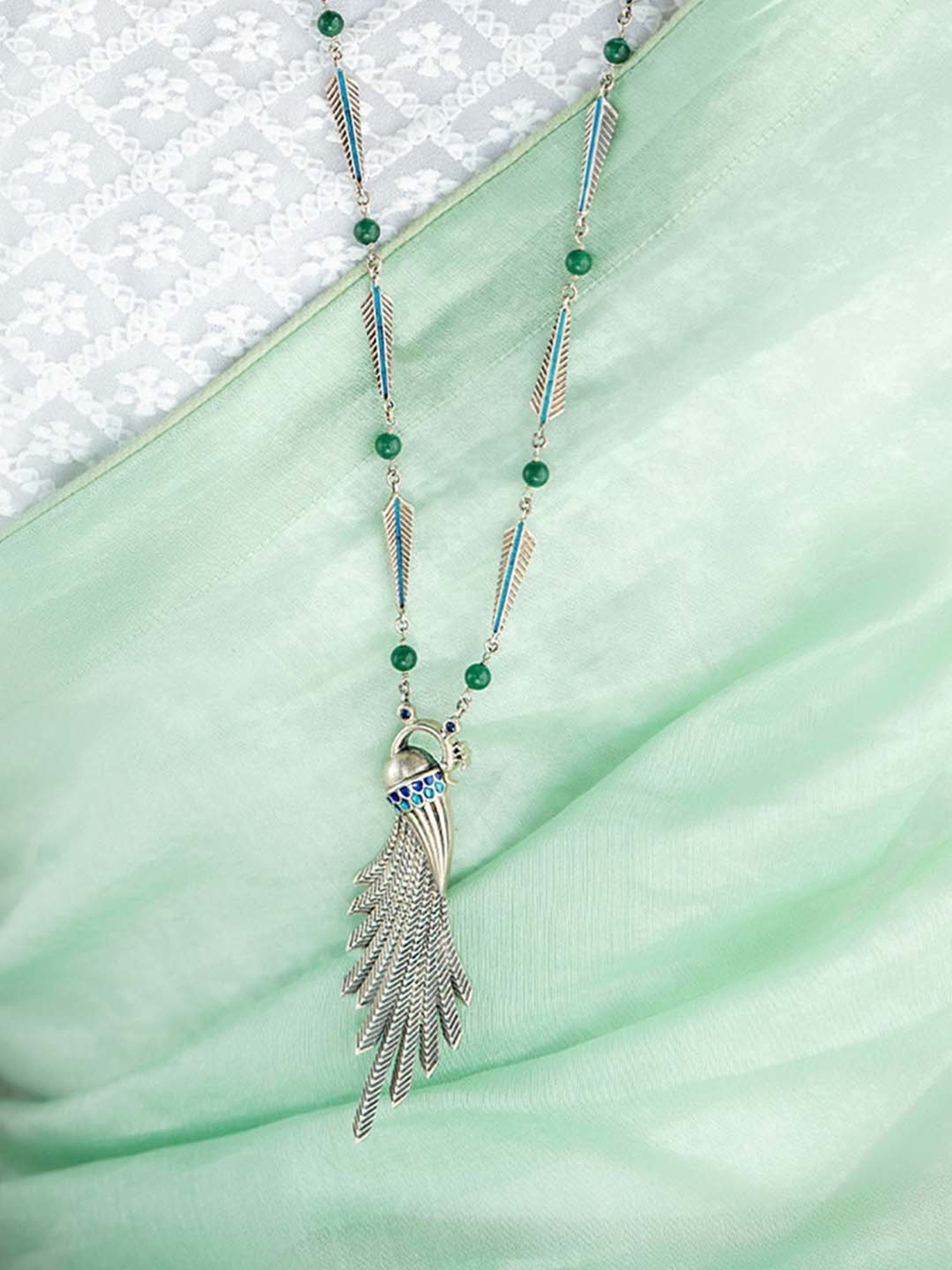 Ornate Jewels 92.5 Sterling Silver Red Ruby Necklace for Women