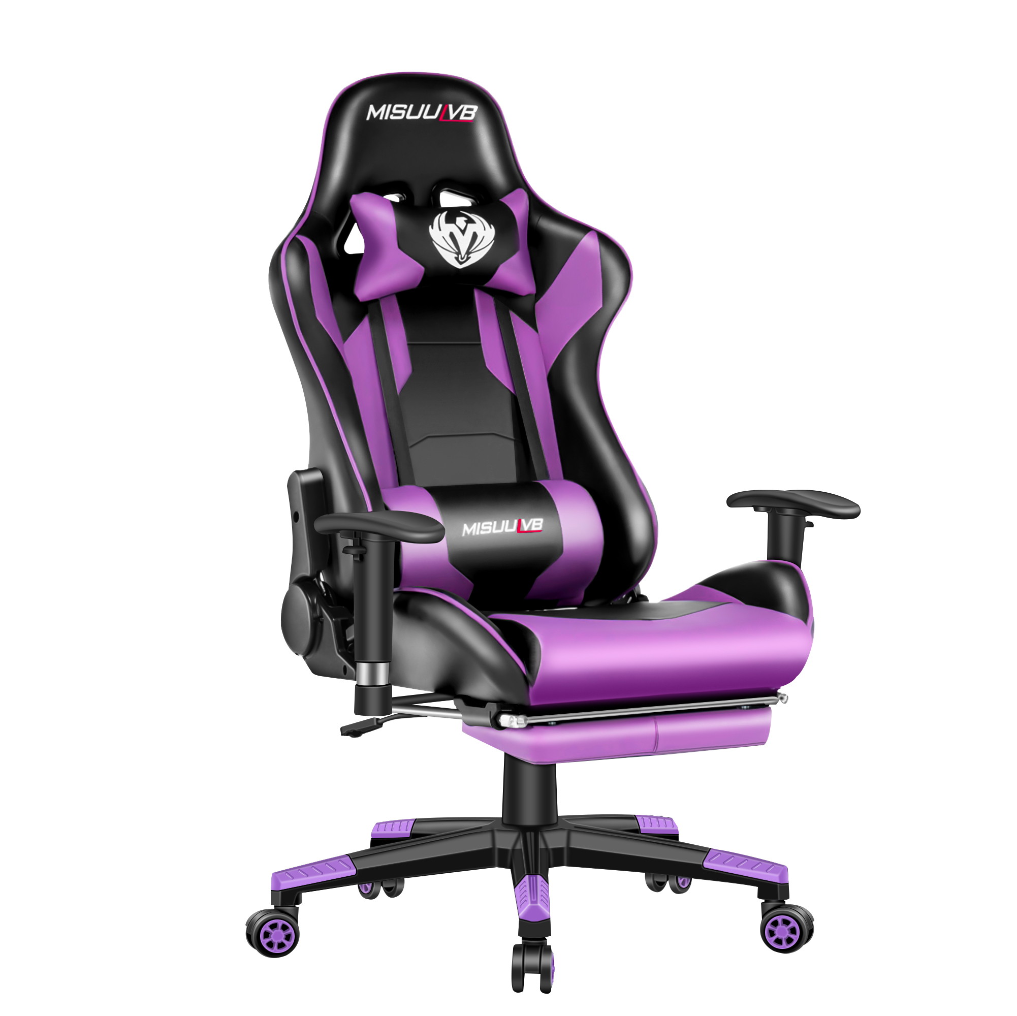 Gaming Chair, Racing Style Computer Desk Chair Padded Armrests Ergonomic Lumbar Support Adjustable Height