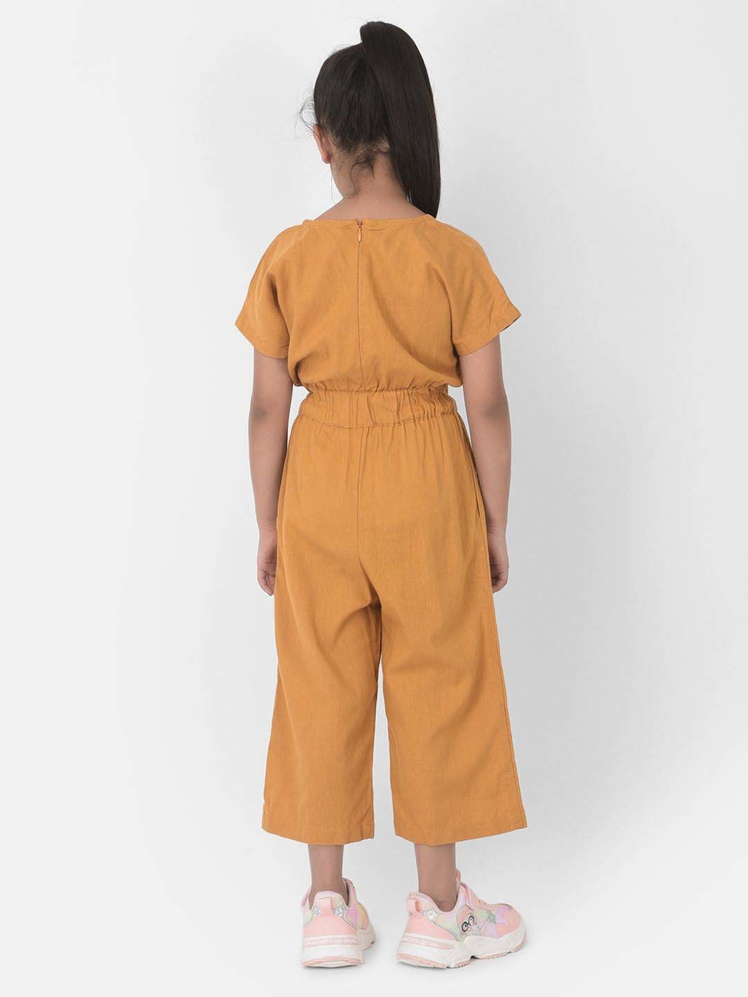 Crimsoune Club Kids Mustard Regular Fit Jumpsuit