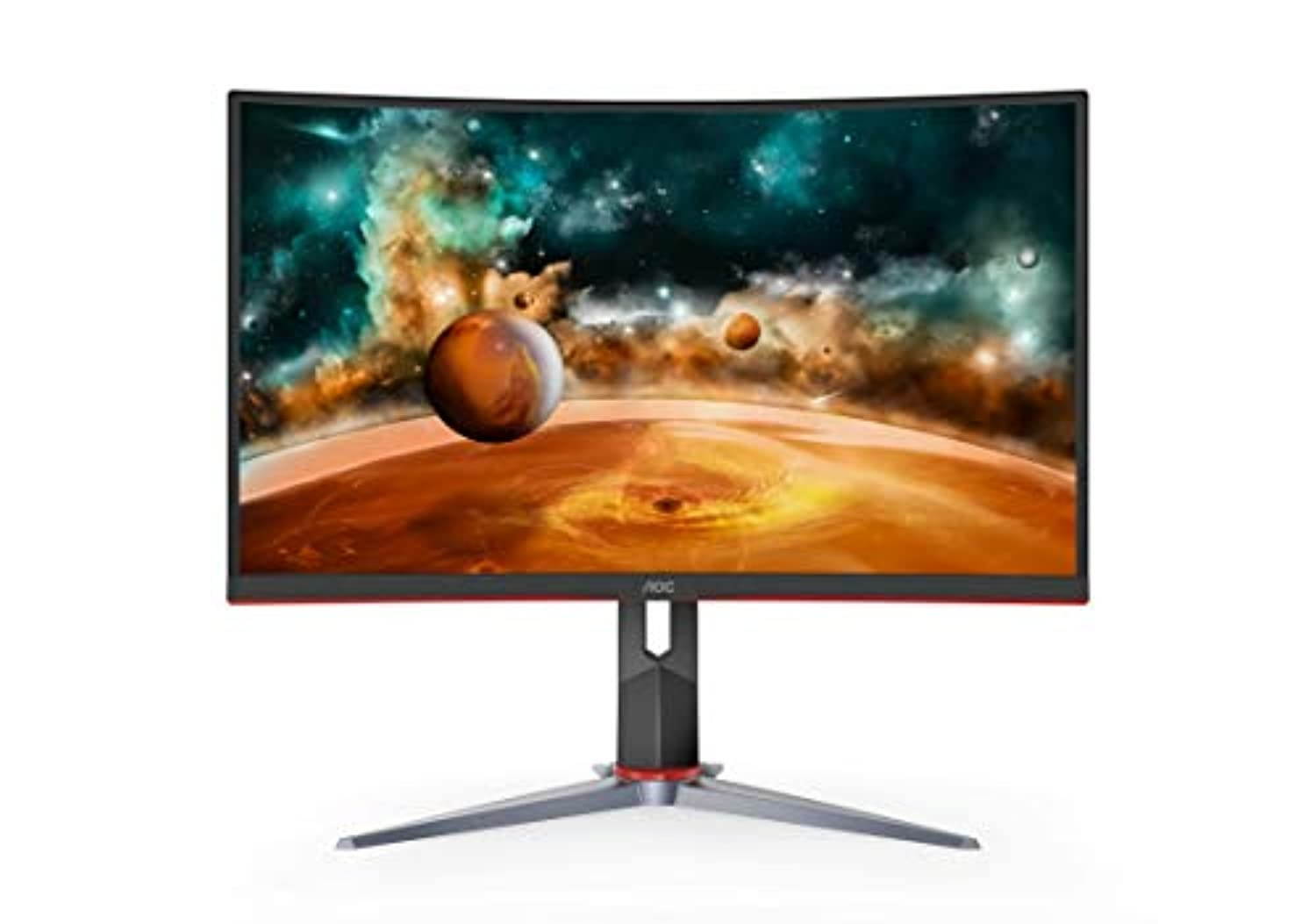 AOC CQ27G2 27" Super Curved Frameless Gaming Monitor QHD 2K, 1500R Curved VA, 1ms, 144Hz, FreeSync, Height adjustable, 3-Year Zero Dead Pixel Guarantee (CQ27G2)