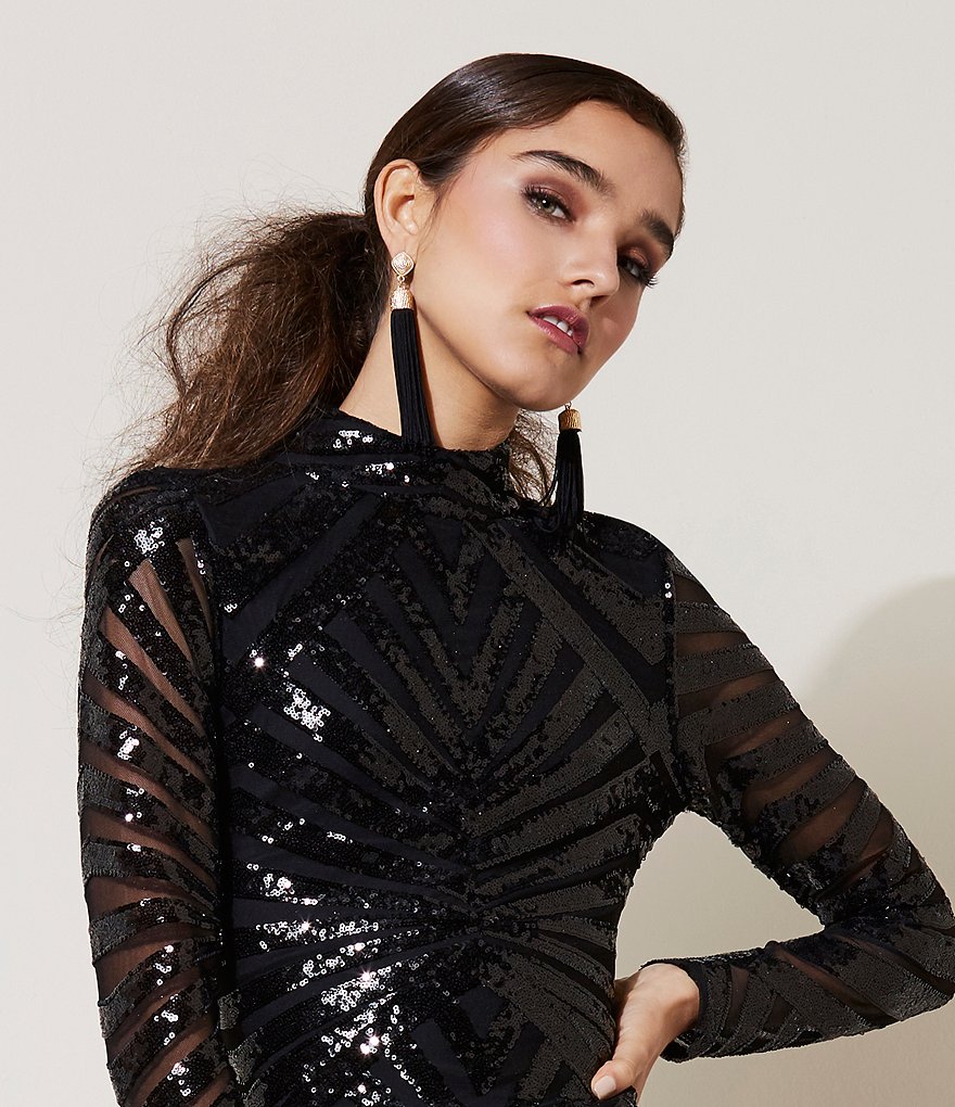 Natasha Accessories Long Tassel Linear Drop Statement Earrings