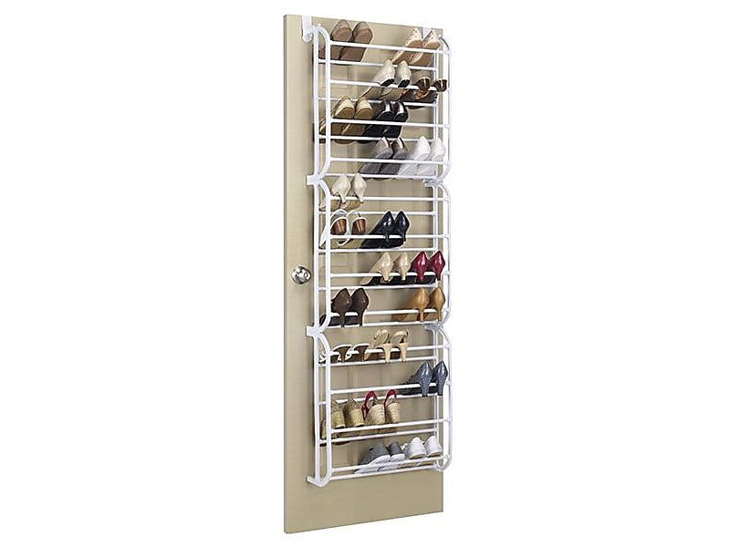 Whitmor 36 Pairs Capacity Over The Door Shoe Rack  White 67804679WHT