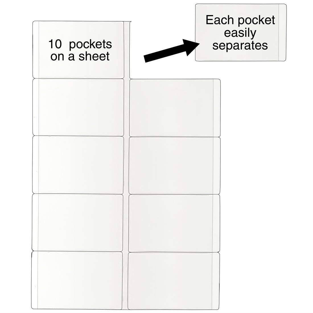 StoreSMART&reg; - Business Card Holders - Non-Adhesive - Vinyl Plastic - Open Short Side - 10 Pack - PE222S-10