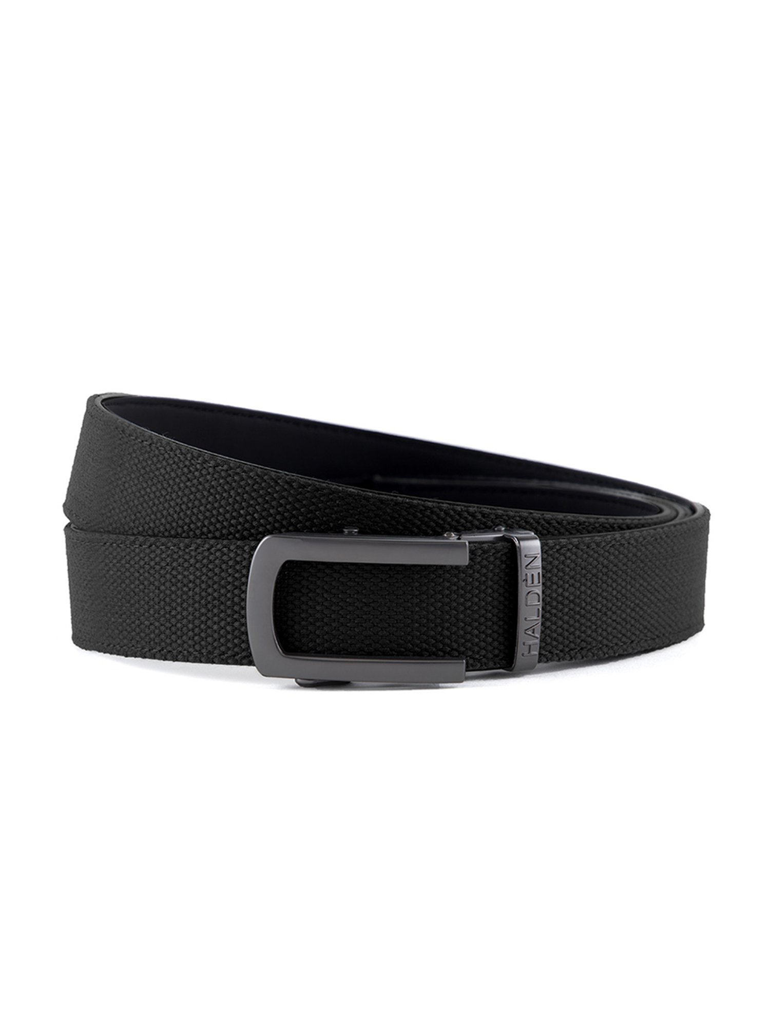 Halden Black Woven Casual Belt With Classic Black Matt Buckle