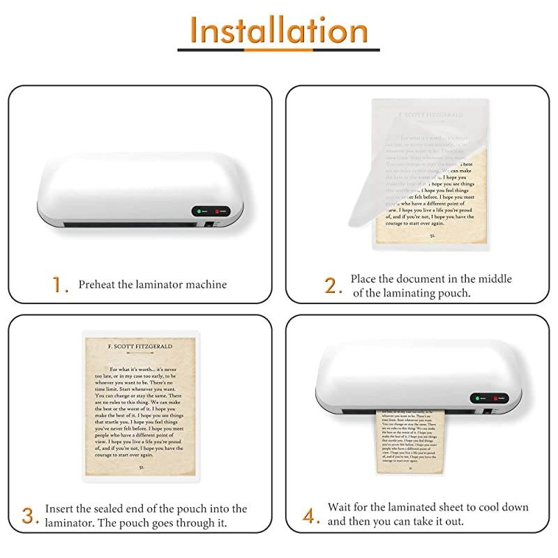 200Pack 85 x 11 Inch Letter Size 3 Mil Clear Hot Glossy Thermal Laminating Pouches Lamination Sheet Laminator Pockets