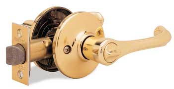 Kwikset 93001-516 Polished Brass Dorian Right Hand Lever Privacy Set