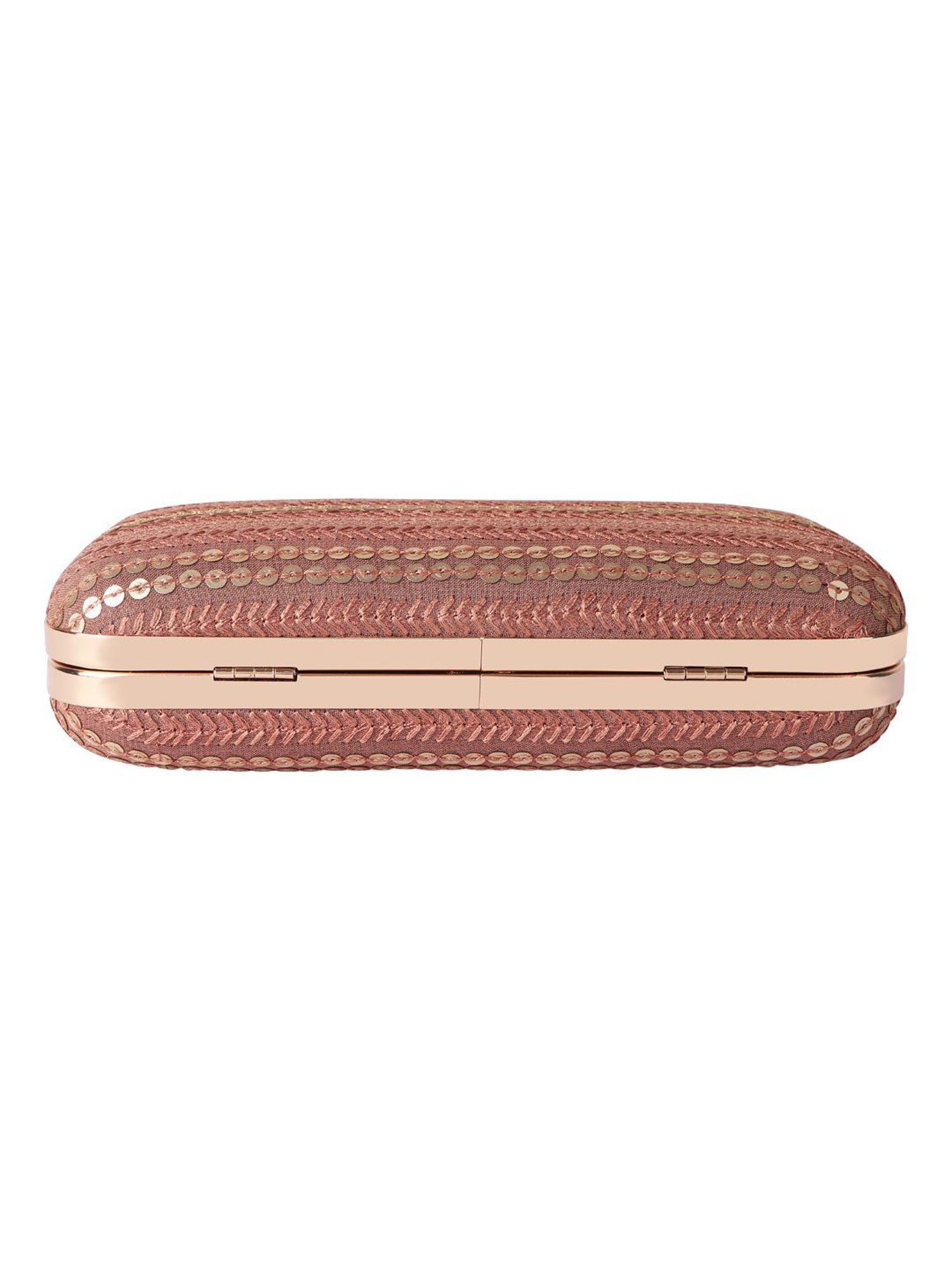 Horra Dusty Brown Embellished Clutch