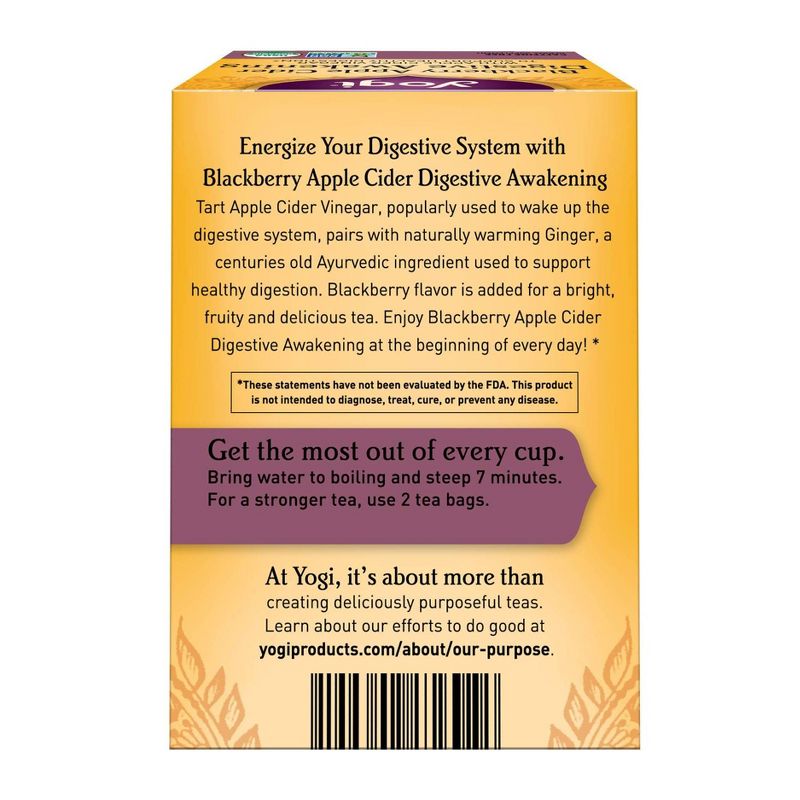 Yogi Tea Blackberry Apple Cider Digestive Awakening Tea Bags - 16ct