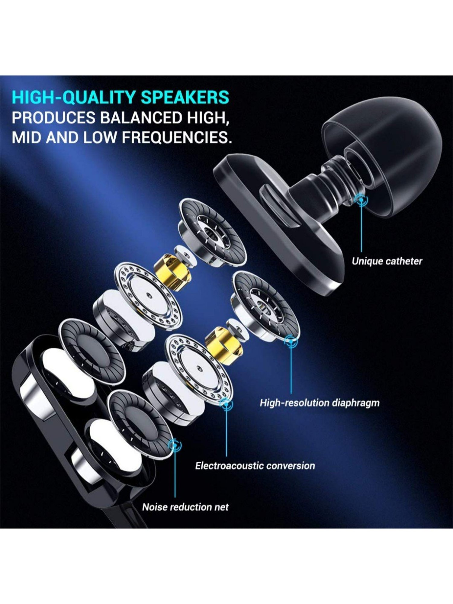 PTron Boom Ultima V2 In-Ear Gaming Wired Earphones with Mic, 3.5 mm Audio Jack (Black)