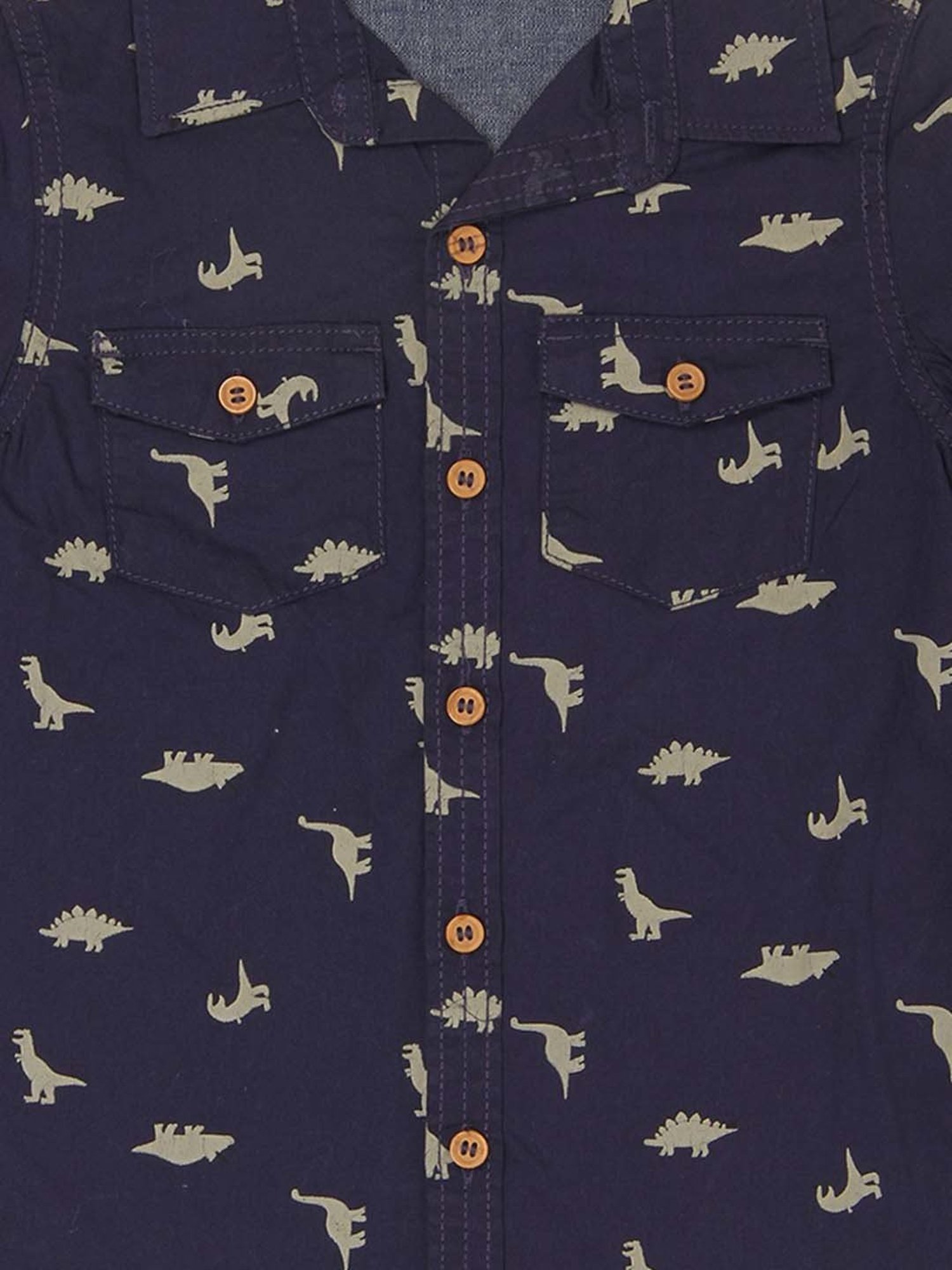 Mothercare Kids Navy Printed Full Sleeves Shirt