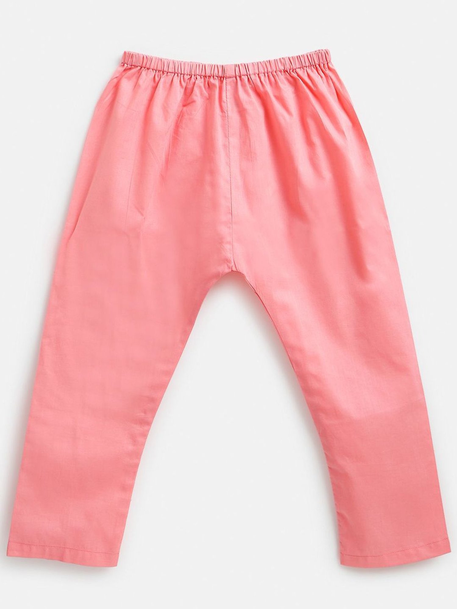 Campana Kids Yellow & Peach Cotton Floral Print Kurta Set