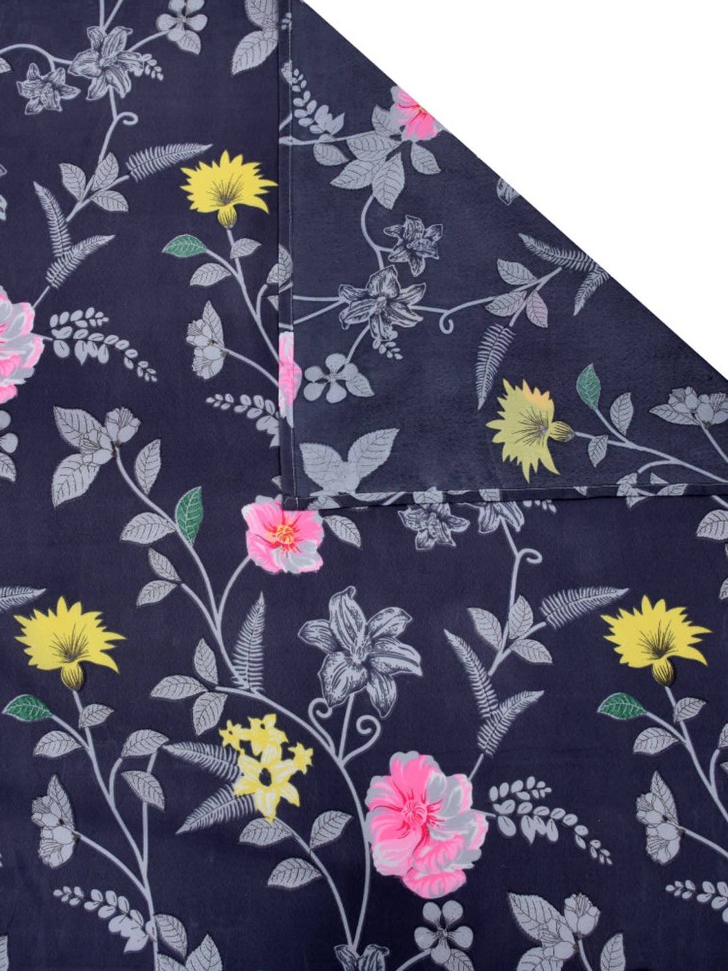 @home Utopia Foliage Floral Grey 110 GSM Cotton Blend Double Bed Sheet with 2 Pillow Covers