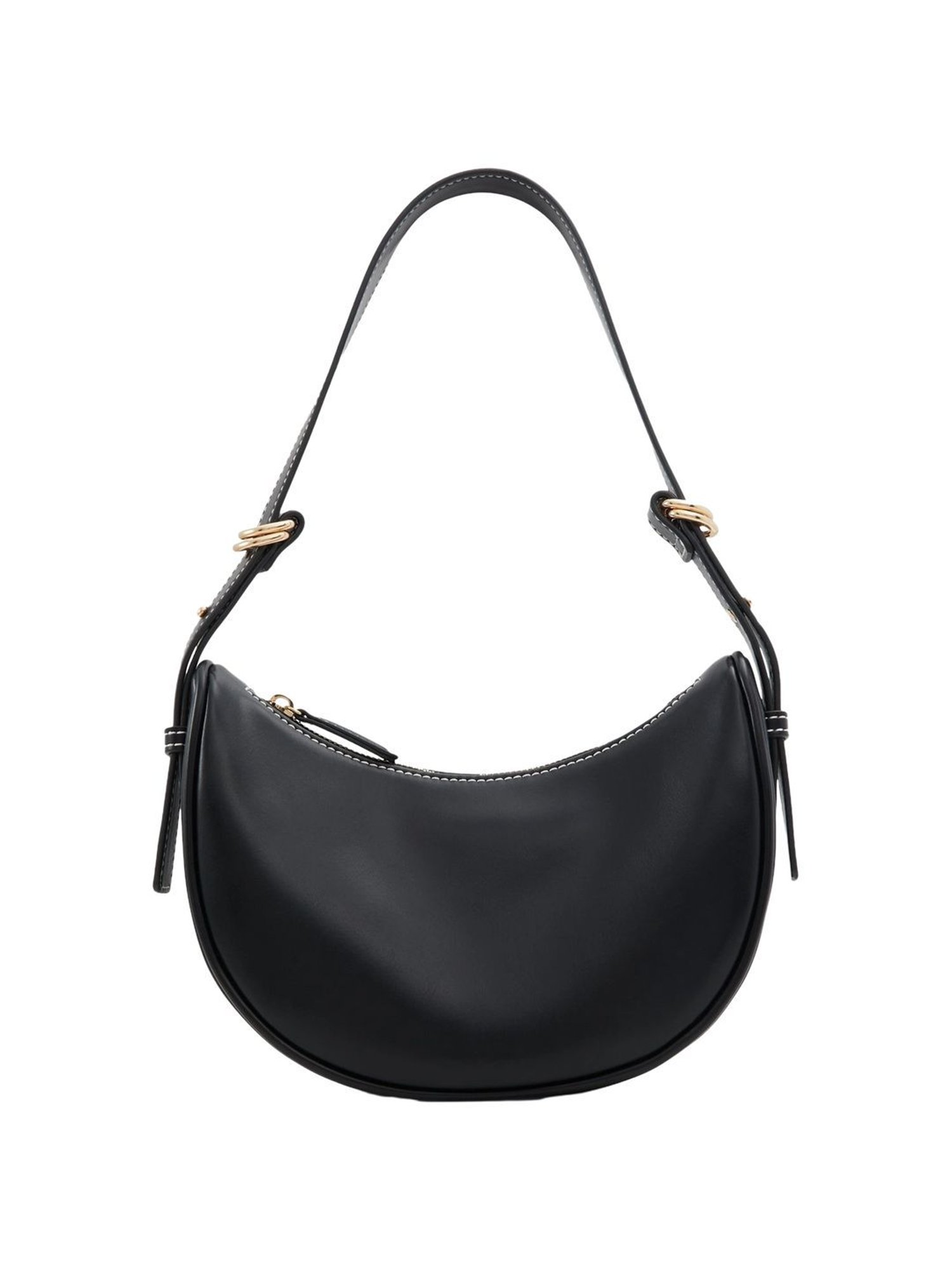 Call It Spring Black Solid Small Shoulder Handbag