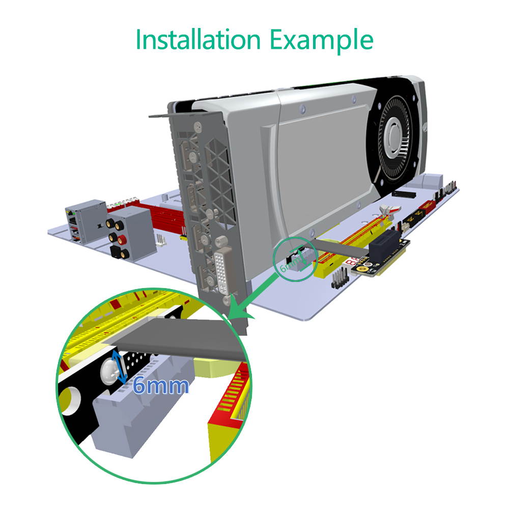 PCI-e PCI Express 36PIN 1X Extension cable( dual vertical 90 degrees direction)